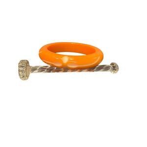 Butterscotch engraved floral bangle